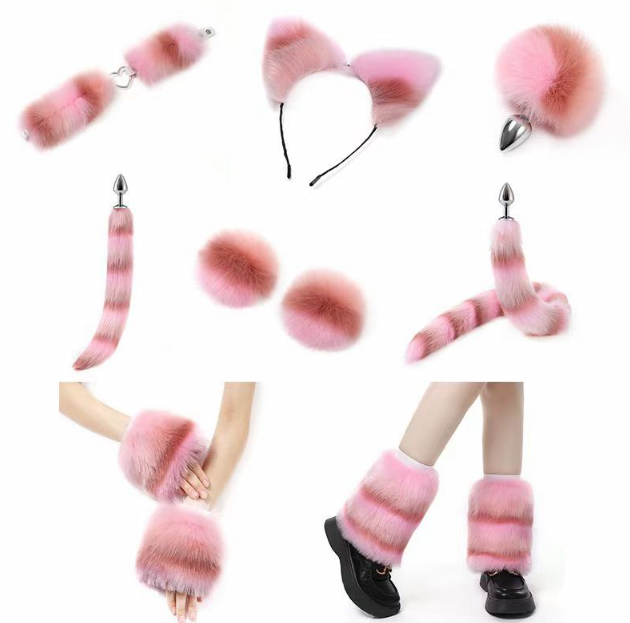 Furry outfit in colorful fur (set with 11 parts)