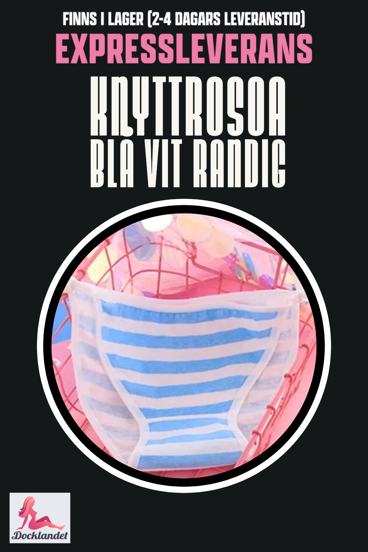 Tie rose for sex doll (Pink/Blue white, striped)