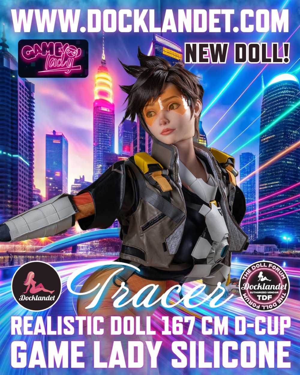 Tracer Sexdocka (Game Lady 167cm D-Kupa No.29-1 Silikon) Overwatch Real Doll